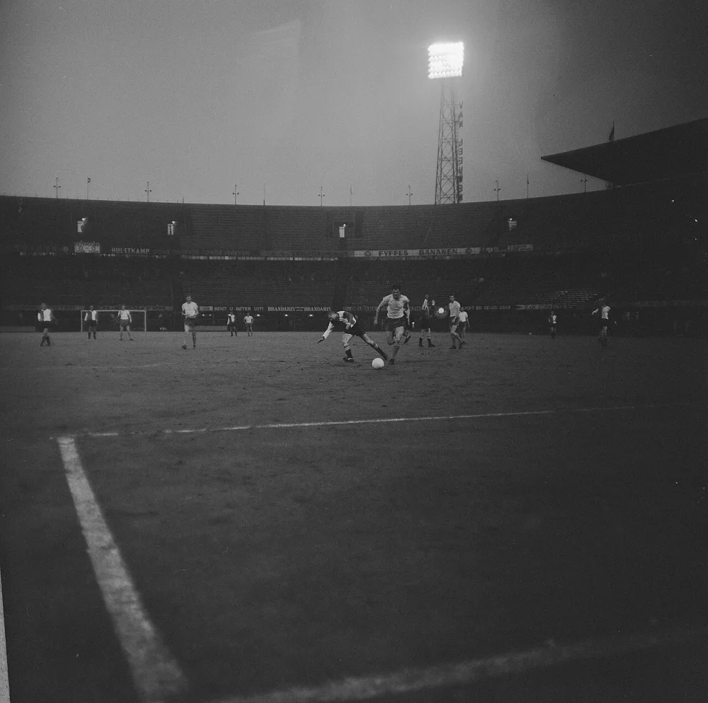 Intertoto, Feyenoord tegen Chaux de Fonds 4-1, spelmomenten. Foto: Jan Voets / Anefo, Nationaal Archief (CC0).