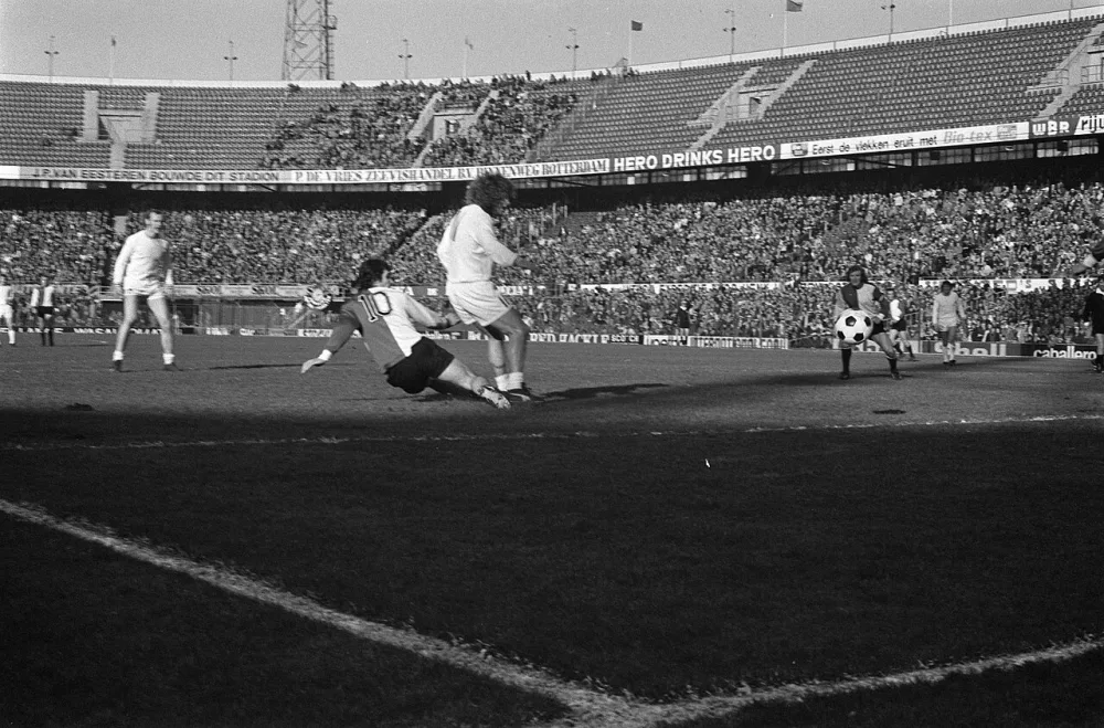 Tweede doelpunt van Feyenoord. Foto: fotograaf onbekend / Anefo, Nationaal Archief (CC0).