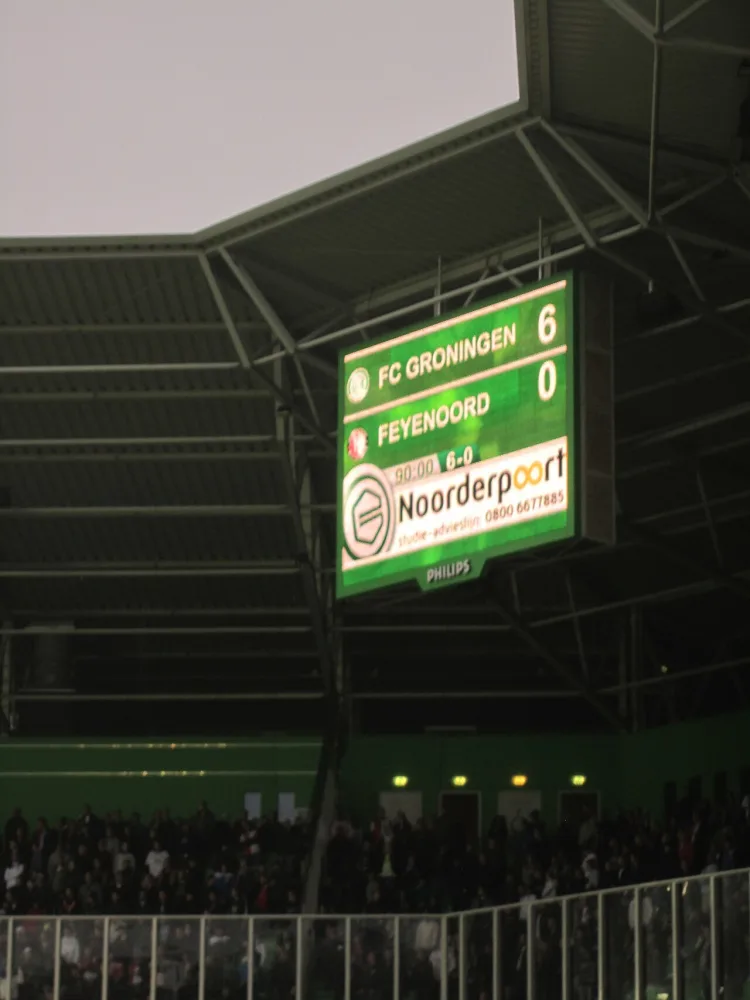 FC Groningen – Feyenoord (6-0), 30 oktober 2011. Foto: Dickelbers via Wikimedia Commons, CC BY-SA 3.0.