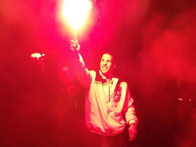 Ron bij de 75-jarig bestaan viering van de Kuip