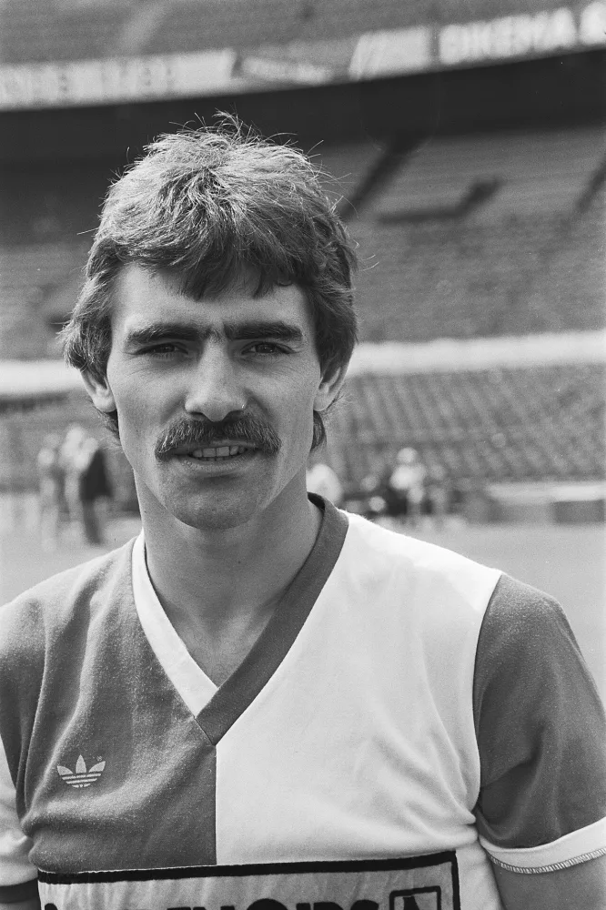 Persdag Feijenoord; Andre Stafleu , kop. Foto: Hans van Dijk / Anefo, Nationaal Archief (CC0).